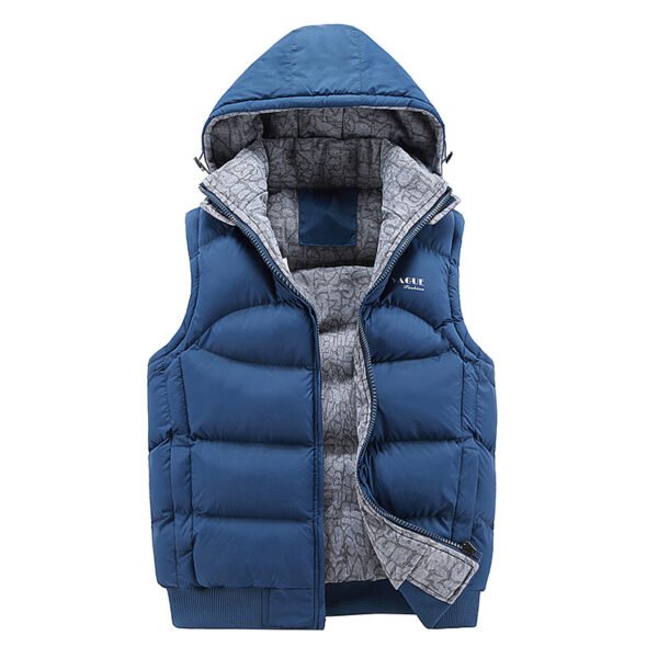 Men's Hooded Thick Loose Casual Jacket Vest - Image 5
