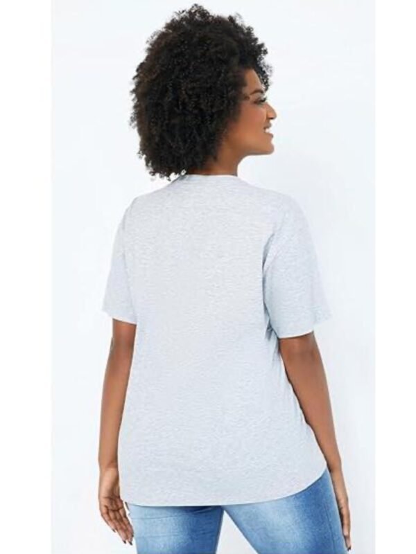 Neat White Basic Crewneck Short Sleeve Cotton Polyester Water Repellent Tops T Shirts Tee For Women - Image 2