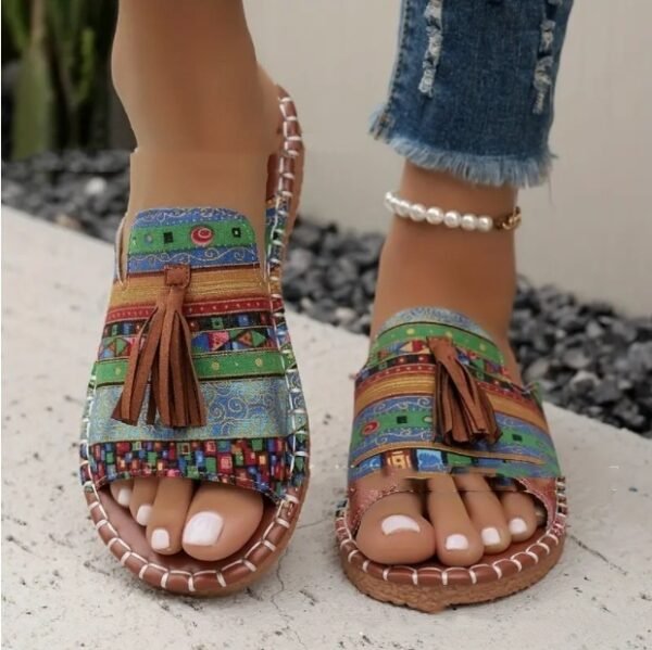 Women's Tassel Large Size Flat Bottom Slippers - Image 3