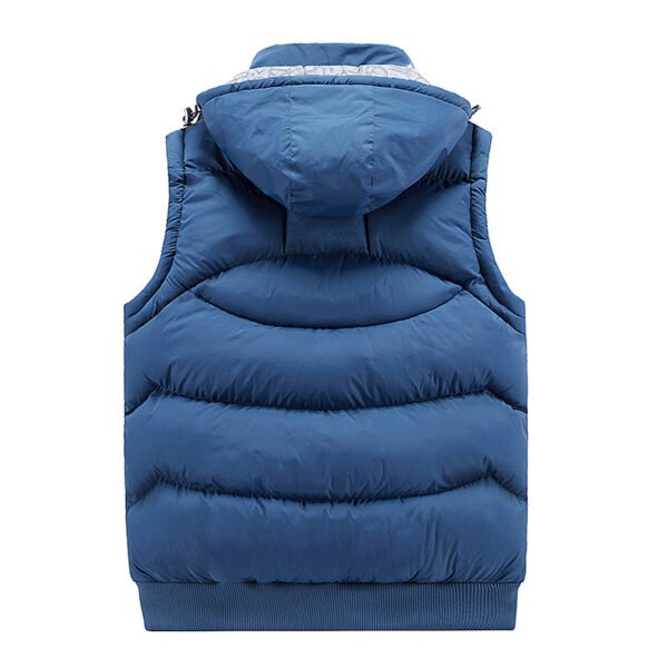 Men's Hooded Thick Loose Casual Jacket Vest - Image 6